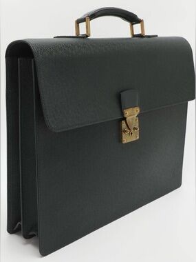 Louis Vuitton Serviette Kourad Taiga Leather Executive Laptop Briefcase